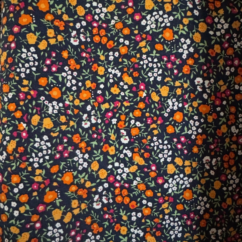 J. Crew Retro Floral Button-Up Blouse with Multicolor Ditsy Print and Ties XL - Picture 2 of 8
